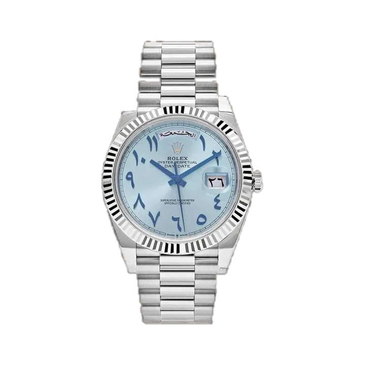 Rolex Day-Date 40 (Arabic Ice Blue) at Yousef Watch
