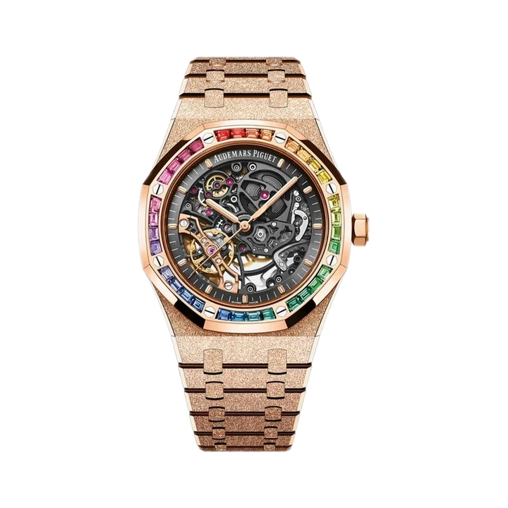 Audemars Piguet Royal Oak Frosted Gold Openworked (Rainbow) at Yousef Watch