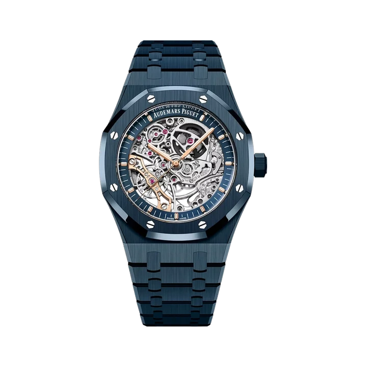 Audemars Piguet Royal Oak Double Balance Wheel Openworked (Blue Ceramic) at Yousef Watch