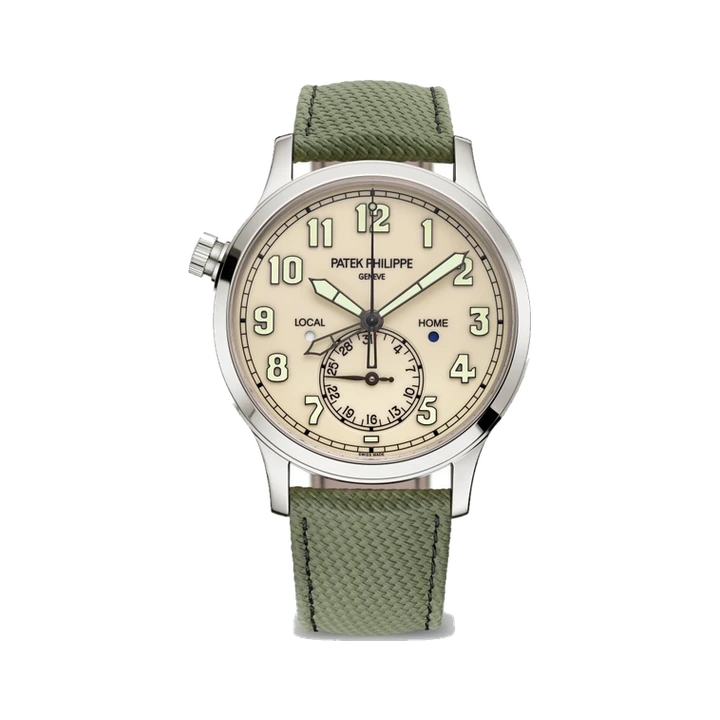 Patek Philippe Calatrava Pilot Travel Time (Ivory) at Yousef Watch