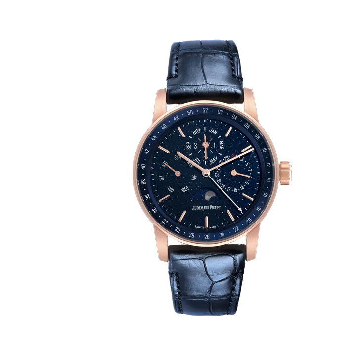 Audemars Piguet Code 11.59 Perpetual Calendar (Blue Aventurine, Rose Gold) at Yousef Watch